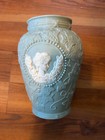 Vintage 1970-1980 Vase Porcelain Green JTS International Jasperware — photo 1