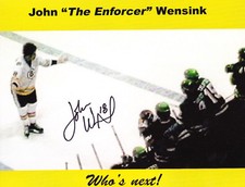 signed JOHN WENSINK 8x10 photo BOSTON BRUINS Enforcer WHO'S NEXT LOT A