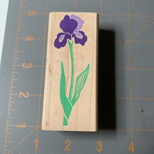 Rubber Stampede- Posh Impressions Iris Flower Wood Mounted stamp Floral