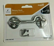 National 4" Privacy Hook & Eye Latch - Stainless Steel - Qty:1 - Lot# 947