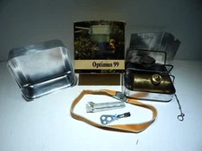 1970S OPTIMUS 99 SWEDEN CAMPING STOVE  COMPLETE WITH BOX  INSTRUCTIONS G3D