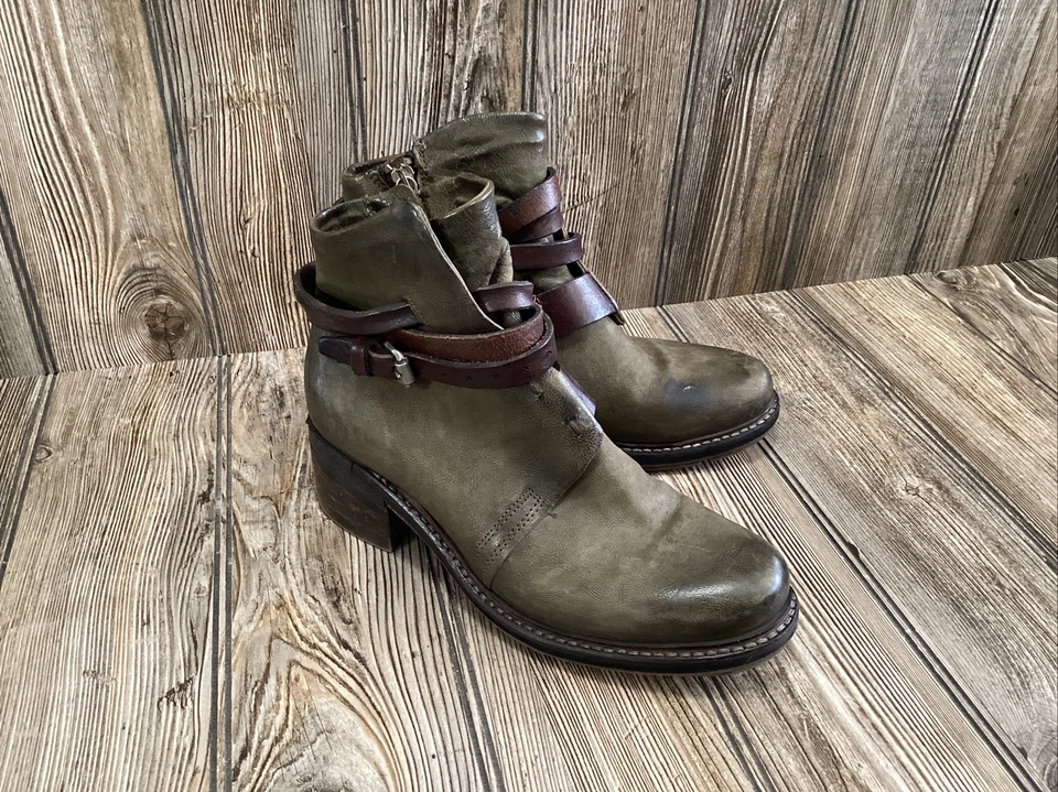 A.S. 98 AirStep Tacones Botas Zapatos Cuero Cremallera Hebilla Mujer Talla EU 37 US 7 Foto 3 de 4