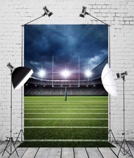 5x7ft Fabric Football Backdrop Green Football Stadium Sports Photography Back...