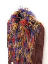 Jumper Womens 10 Faux Fur Colourful Jacket 90s Parrot Hooch Vtg Retro 90s Y2k