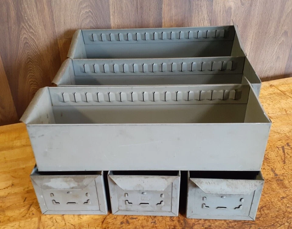 六 (6) 复古金属抽屉 6 个工业非常重型(6 件装) — 第 2/4 张图片