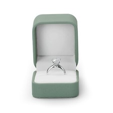 Leather Ring Box for Proposal Engagement Olive-green Leather Jewelry Ring Gif...