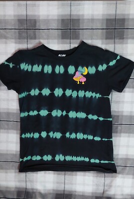 A-Lab Neon Magic Mushroom T-Shirt Small Black Psychedelic Shrooms
