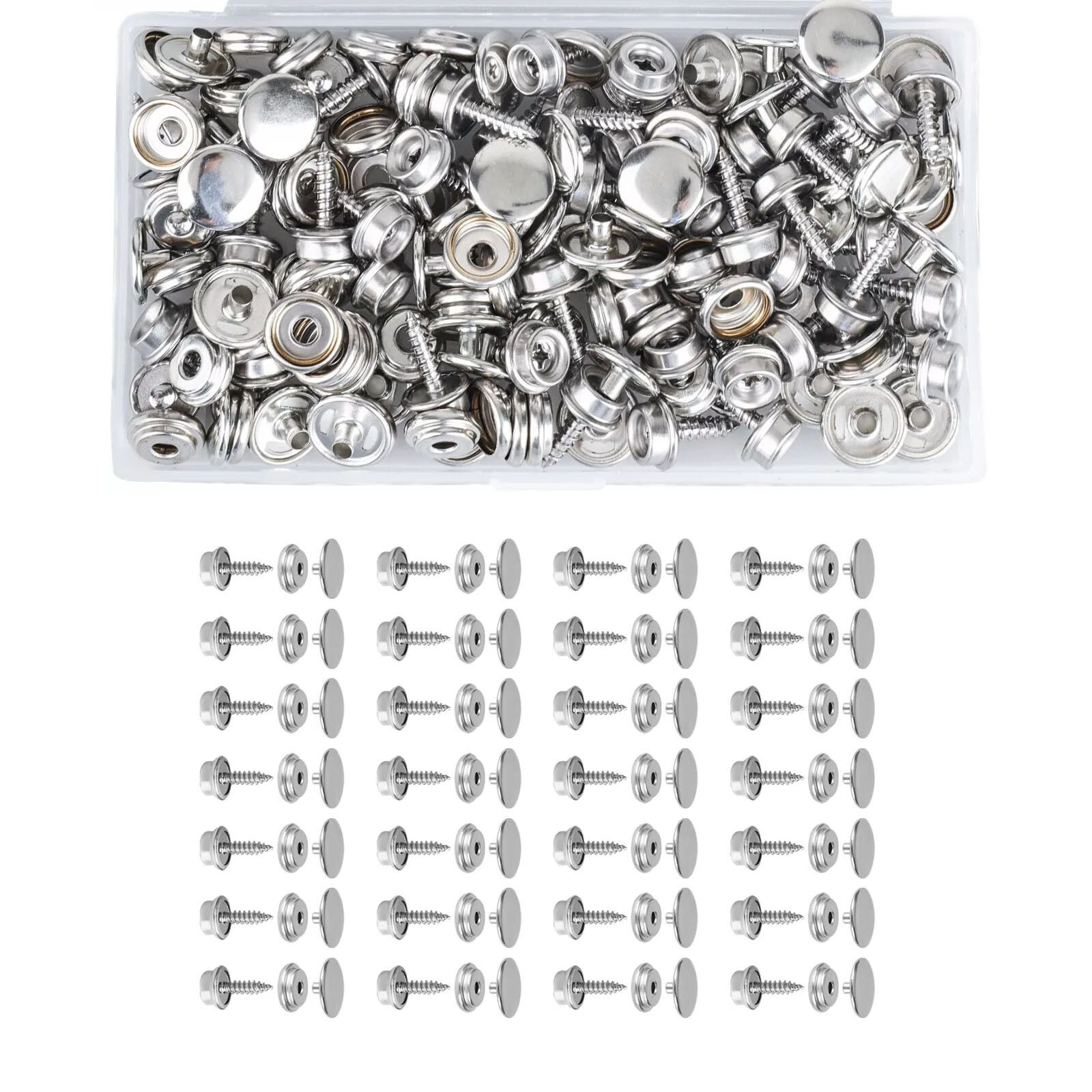 Brand New 50-Piece Stainless Steel Canvas Snap Fastener Kit with Button Socket  