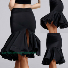 Women Latin Salsa Tango Rumba Cha Cha Square Ballroom Dance Dress Exercise Skirt