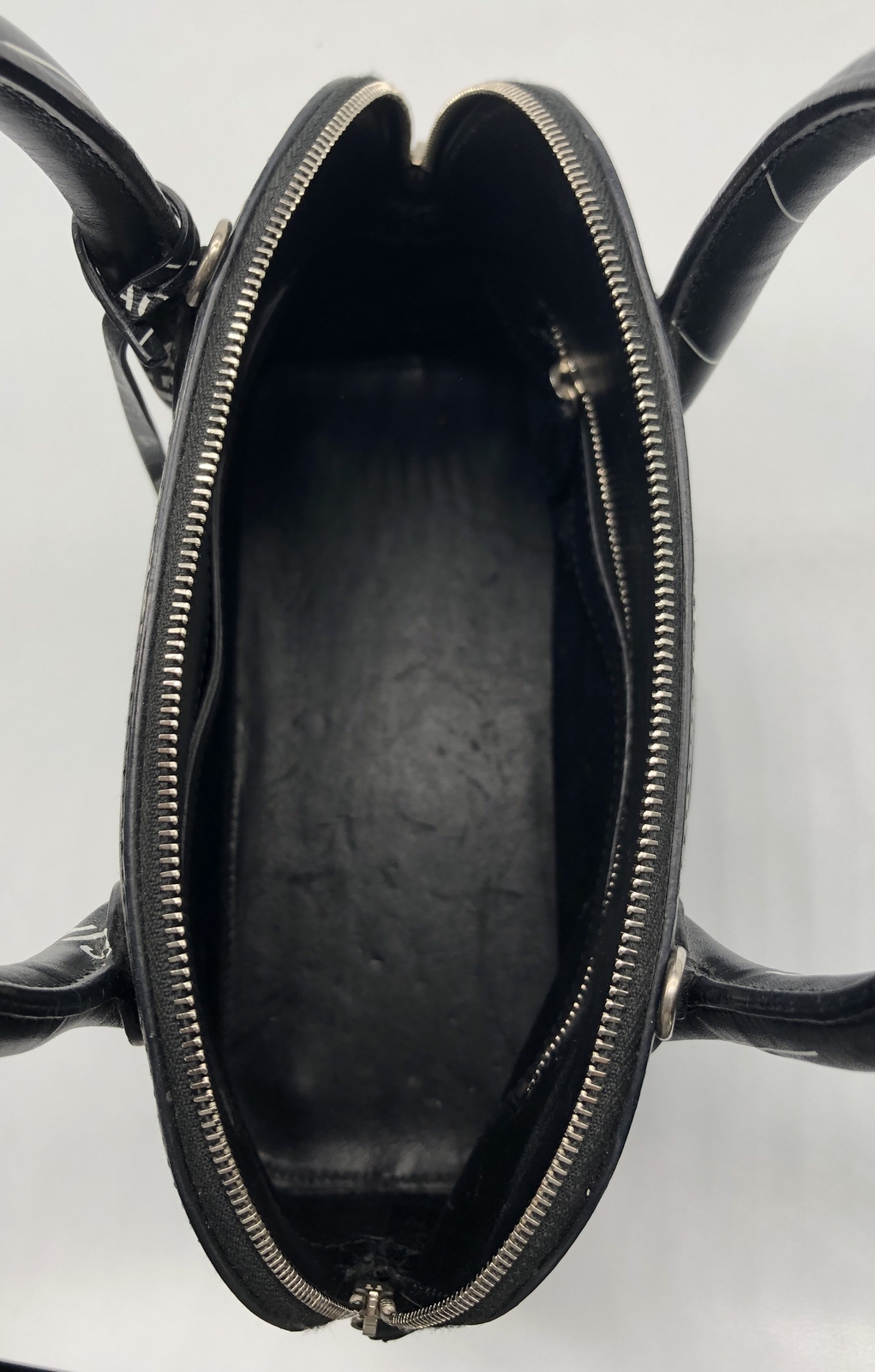 Balenciaga Black/White Ville Bag Printed Logo Leather… Gem