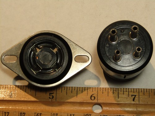 Inline Stecker Kappe Haube Rohrbuchse ~ 4-polig Kabel Stecker & Buchse ~ Vintage ~ 4B