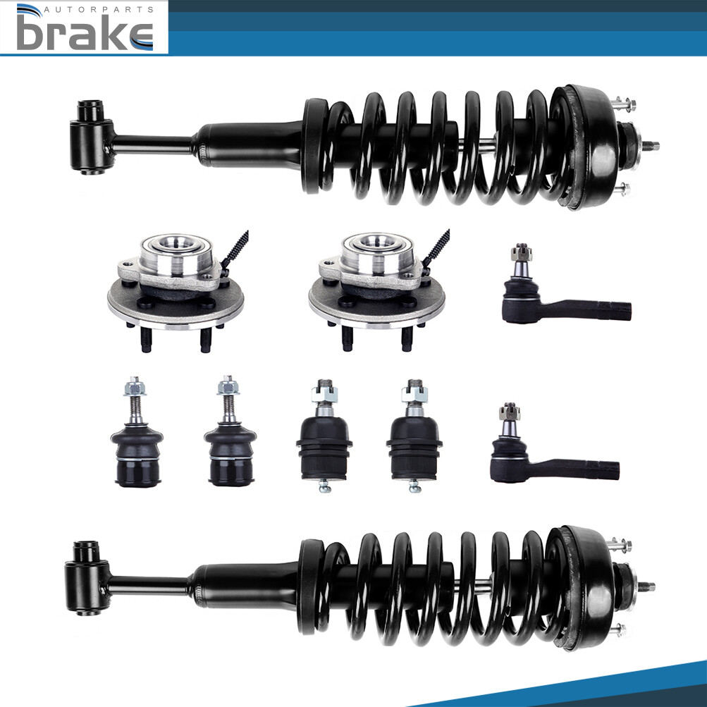 2002-03 Explorer Mountaineer Front Complete Struts Wheel Bearing Tie Rod Kit