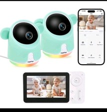 Baby Monitor with Camera and Audio, Split-Screen 1080P 2 Baby Cameras Lullabi...