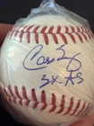 Carlos Baerga Autographed Baseball with 3x All Star Inscription COA Beckett
