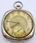 Antique 1920s Art Deco Elgin Cushion Pocket Watch Engraved Case 4 PARTS / REPAIR