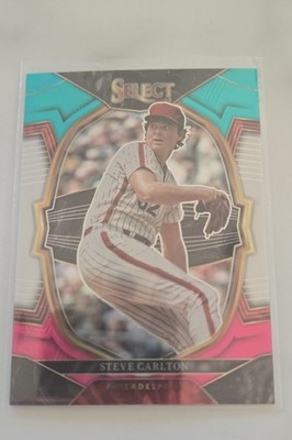 2023 Panini Select - Concourse Steve Carlton #95 Teal White Pink Prizm /49