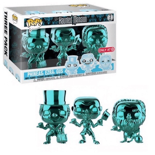 Funko Pop! Haunted Mansion Phineas, Ezra  & Gus Chrome 3 Pack Target Exclusive 
