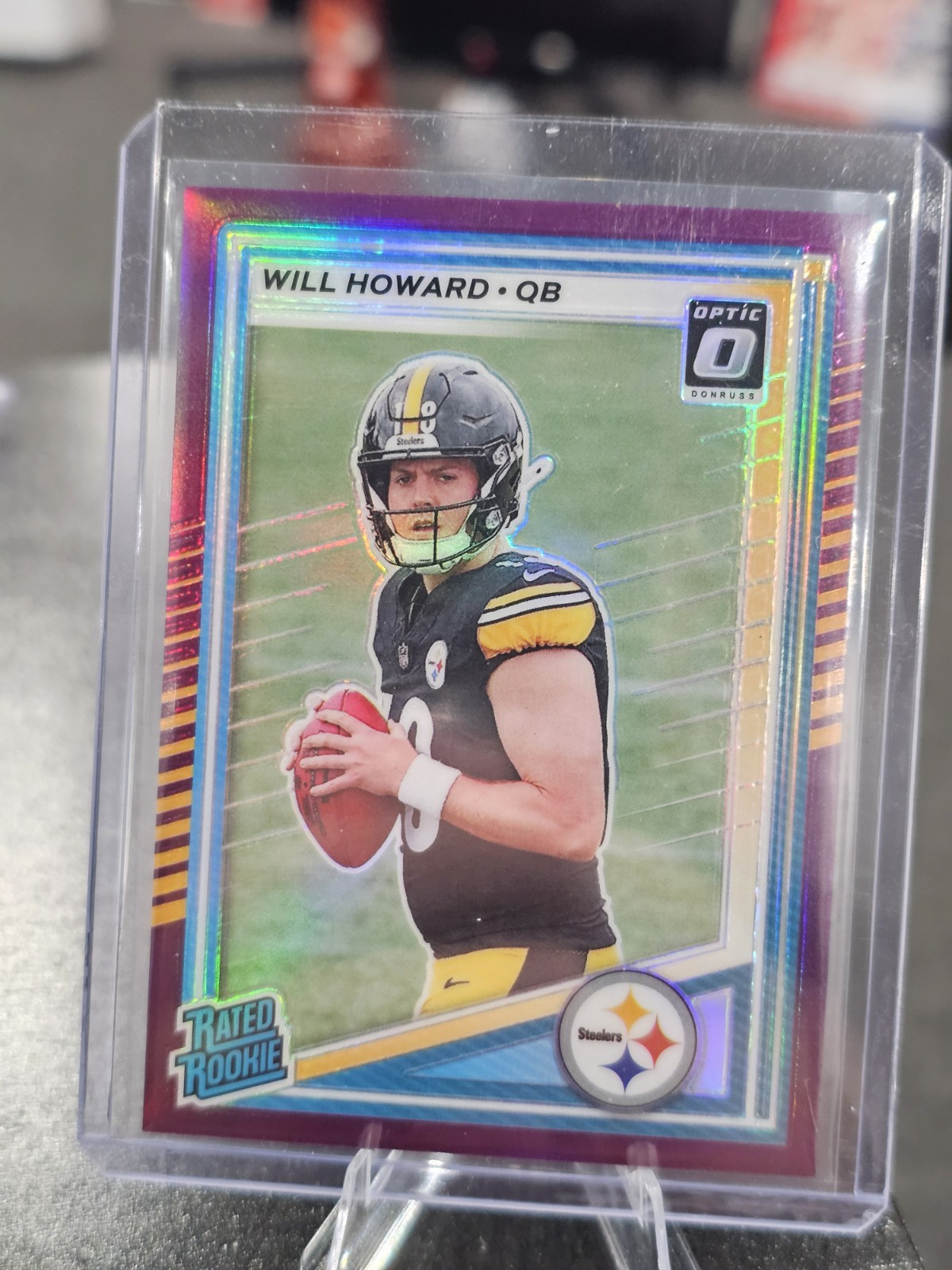 2025 Donruss Optic Preview Purple Prizm Rated Rookie Will Howard #309 /50