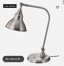 Adjustable Pewter Desk Lamp with Bell Shade