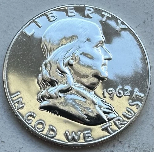 1962 Proof Franklin Half Dollar 90% Silver-INV#8898