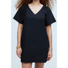 Madewell V Neck Mini Short Sleeve Trendy Going Out Shirt Dress US Women's S New