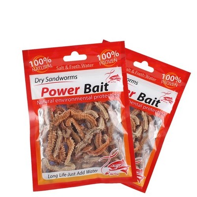 2Pack Natural Dry Sandworms Live Fishing Lures For Catfish Fishy Smell Soft Bait