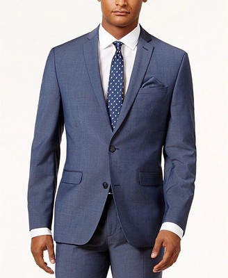 $425 Bar III Men's 44L Slim Fit Suit Jacket Solid Blue Brand New With Tags