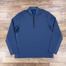 Greyson 1/4 Zip Mens XL Blue Long Sleeve Performance Knit Golf Pullover