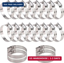 Glarks 20Pcs 304 Stainless Steel Adjustable 40-63MM Range Worm Gear Hose Clamps