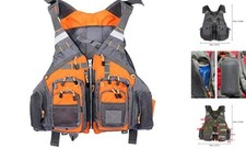 Fly Fishing Vest - Fishing Safety Life Jacket for Swimming, with foam Orange