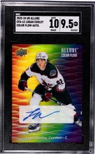 2023-24 Allure Color Flow #CFA-LC Logan Cooley Full Rainbow Auto Graded SGC 9.5