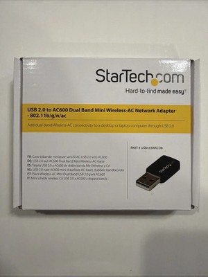 StarTech USB433WACDB AC600 Dual Band USB WiFi Adapter 802.11ac 5GHz