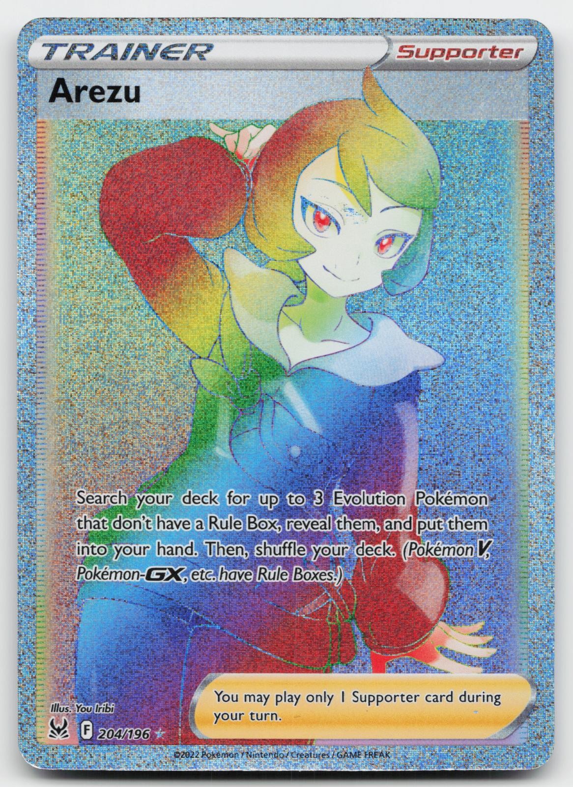 Arezu 204/196 Rainbow Rare Lost Origin Pokemon Holo Lightly Played