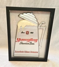 Early 1950s YUENGLING Premium Beer Plastic MUG Advertising Framed Sign Potts. PA
