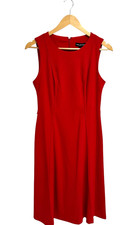 Halston women's Red sleeveless A line dress zip closure size 6