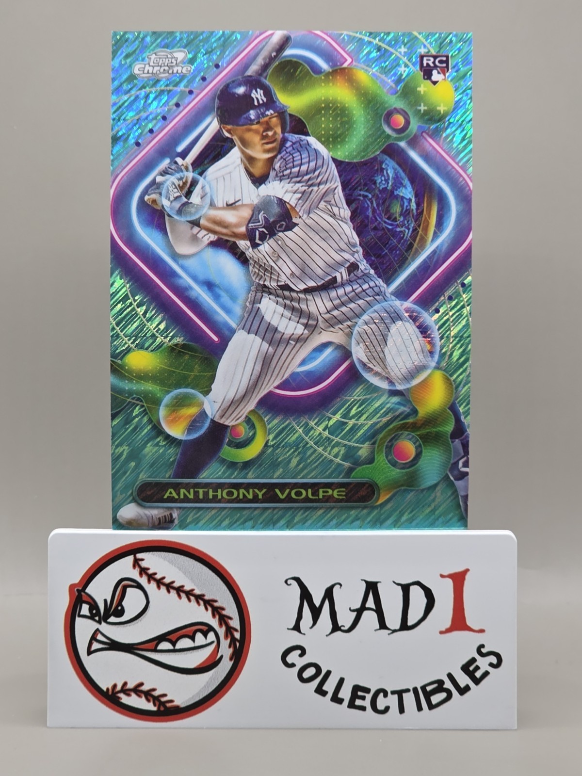 2023 Topps Cosmic Chrome Anthony Volpe 042/199 Aqua Equinox Refractor #107