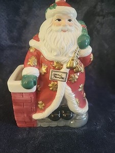 New Fitz and Floyd Christmas Santa Claus Chimney Incense Burner Smoker Figurine
