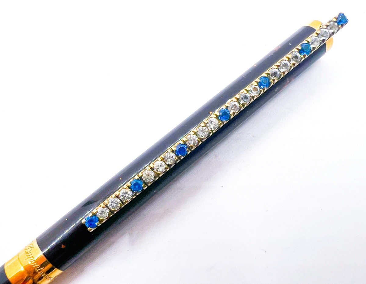 S.T. Dupont BallPoint Pen laque de chine Blue Sapphire Diamond