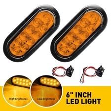 2pcs 6" Amber Oval Light Trailer LED Stop/Turn/Tail Truck Marine Waterproof Seal