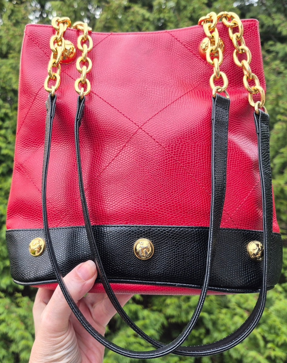 Early 80s Salvatore Ferragamo Red Leather Shoulder Bag Shoe Motif