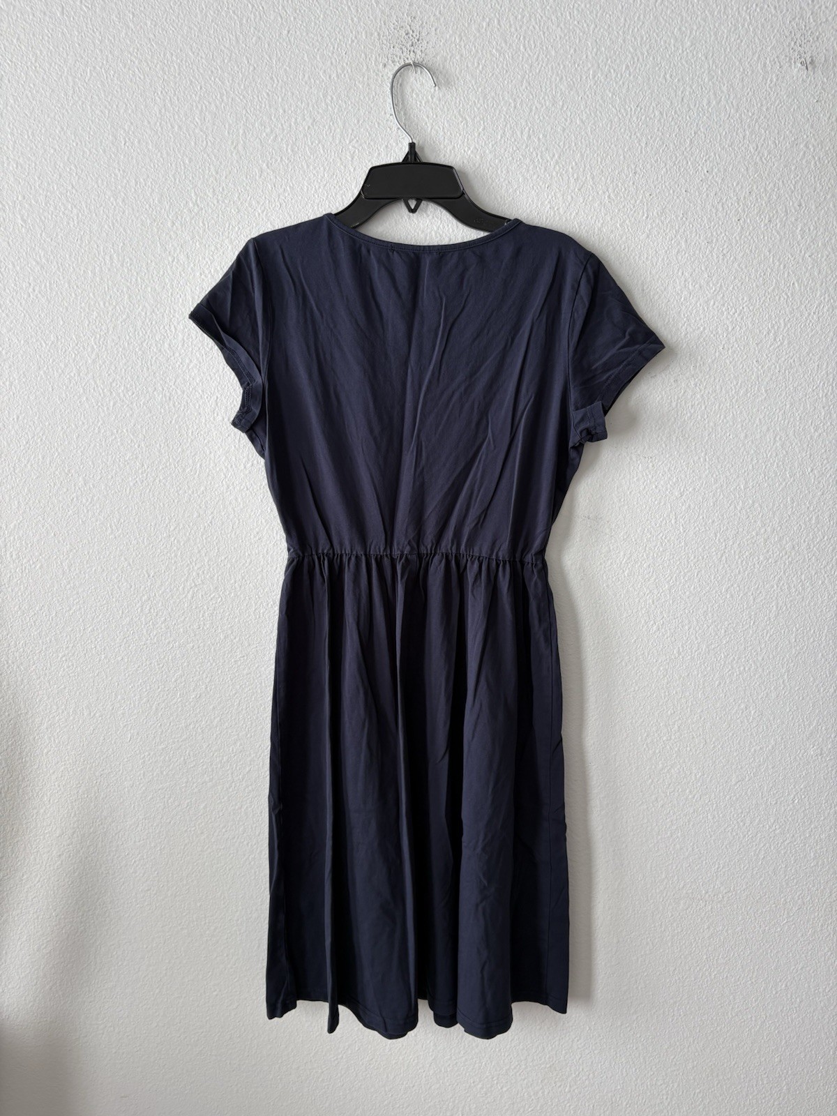 Ouges Women’s Navy Blue Short Sleeve V-Neck Midi … - image 3