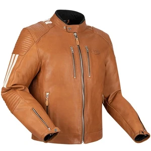 Segura Orion Motorbike Motorcycle Leather Jacket Camel / White