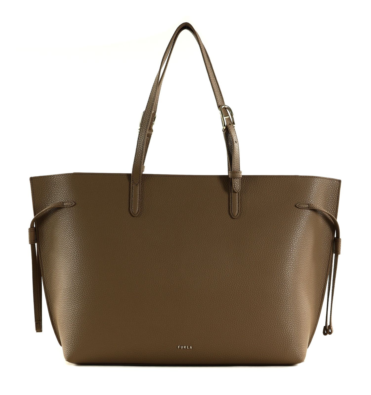 Furla Brown Ava Tote L Toffee Double Pebble Calf Leather Woman - Image 2