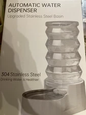 Gravity Water Dispenser 8L Automatic Dog Water Feeder with Stainless Steel Bowl 