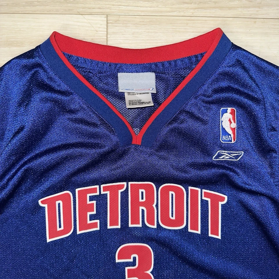 Camiseta deportiva de baloncesto Reebok Ben Wallace Youth XL (18-20) Detroit Pistons azul #3 Foto 3 de 4