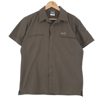 Jack Wolfskin Chemise Homme Marron Boutonnée Casuel Classique FS8 Taille S - Photo 1/4