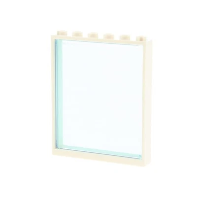 1x Lego Tür Rahmen 1x6x6 weiß Scheibe Fenster transparent hell blau 42509 42205 - Bild 1 von 2