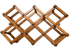 Vintage Wooden Expandable Wine Rack Folding C...