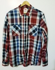 Levi's Men's Classic Plaid Check Red Longsleeve Button Up Shirt M Western Rodeo