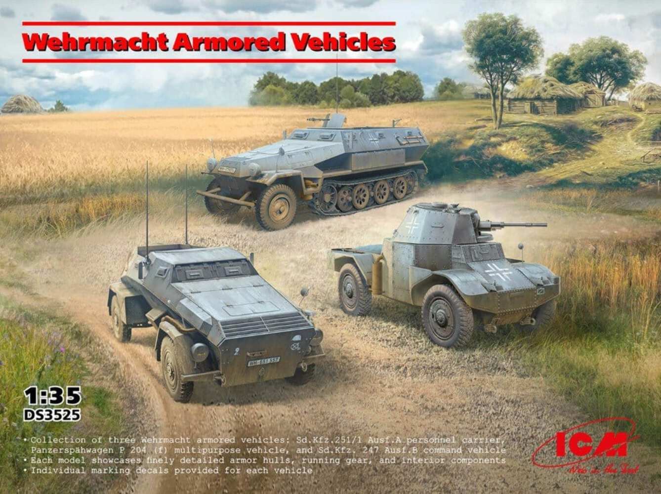 ICM 1/35 Wermacht Armored Vehicles Plastic Model Kit [DS3525] | eBay ...